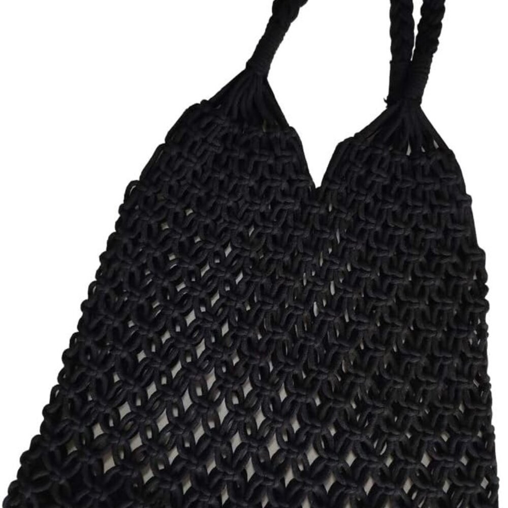Cotton Rope Travel Beach Fishing Net Handbag Shopping Woven Shoulder Bag for Wom